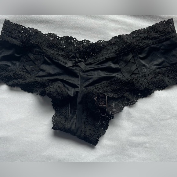 NEW WITH TAGS VICTORIA’S SECRET SIZE XS 3 PK CHEEKY SATIN LACE UP DETAIL PANTIES - Picture 10 of 12